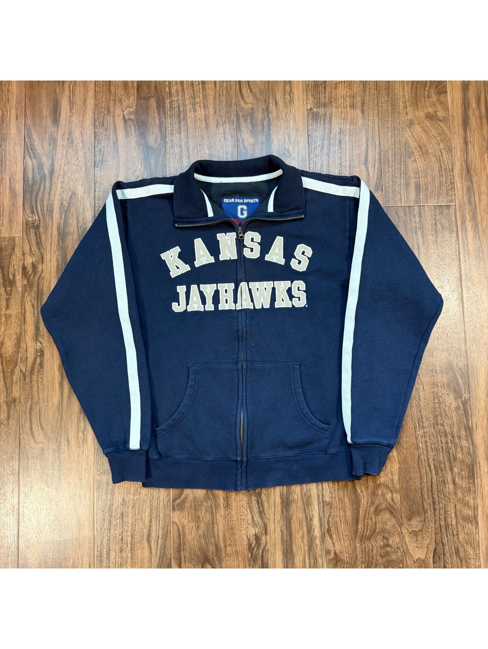 Vintage Kansas Jayhawks Full Zip Sweatshirt Small NCAA Track